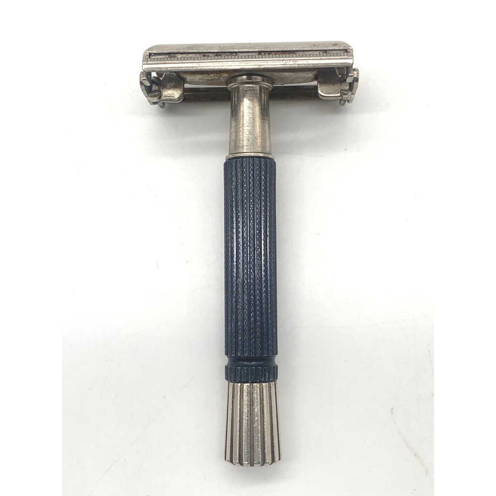 Gillette Super Speed Safety Razor Mens OS Black Silver Butterfly TTO Vintage